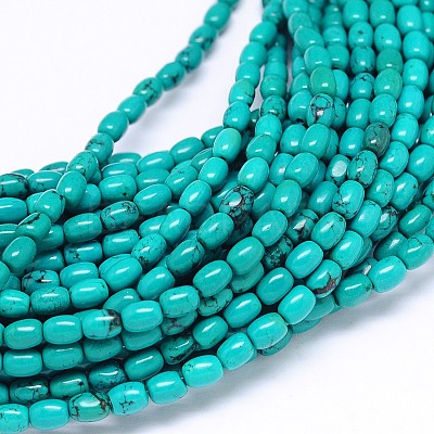 Natural Howlite Oval Bead Strands X-TURQ-E022-13-6x4mm-1