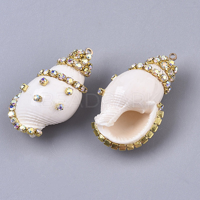 Natural Conch Shell Pendants SSHEL-T014-03-1