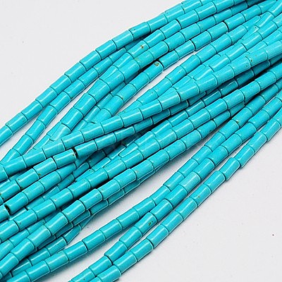 Synthetic Turquoise Beads Strands X-TURQ-G120-4x6mm-10-1