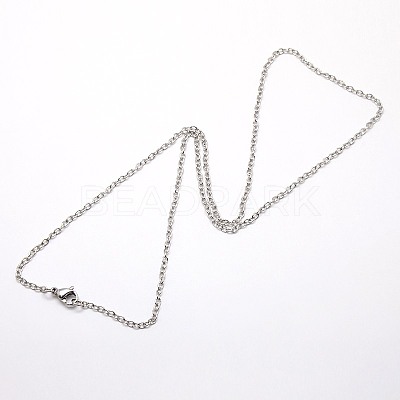 Tarnish Resistant Trendy Unisex 304 Stainless Steel Cable Chain Necklaces X-NJEW-M057-B-01-1