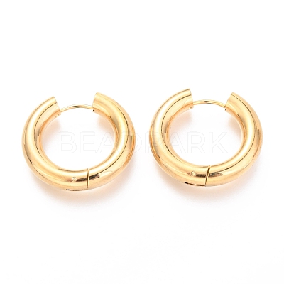 PVD Vacuum Plating 202 Stainless Steel Huggie Hoop Earrings EJEW-O087-08A-G-1