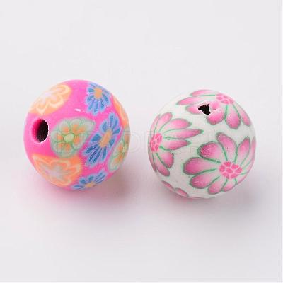 Handmade Polymer Clay Beads FM10mmY-1