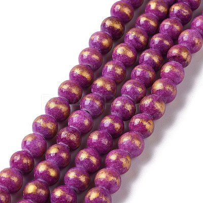 Natural Mashan Jade Beads Strands G-F670-A27-6mm-1