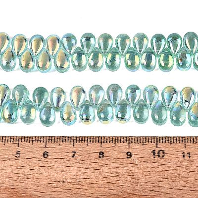 Electroplate Transparent Glass Beads Strands EGLA-N057-01A-03-1