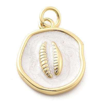 Ocean Theme Brass Enamel Pendants KK-Q029-01G-G-1