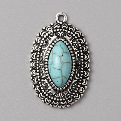 Synthetic Turquoise Pendants TURQ-WH0001-07-1