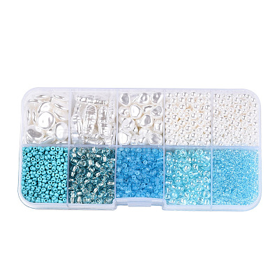 DIY 10 Style ABS & Acrylic Beads Jewelry Making Finding Kit DIY-N0012-05D-1