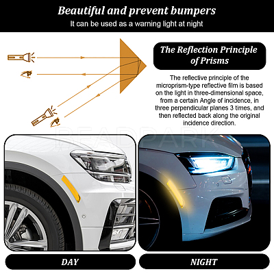 4 Sets 2 Styles Waterproof Epoxy Resin Reflective film Car Stickers FIND-GA0003-47B-1