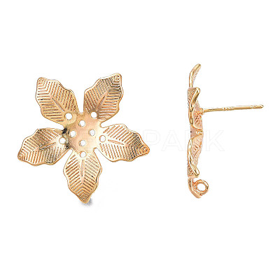 Brass Stud Earring Findings X-KK-N232-332LG-1