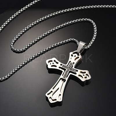201 Stainless Steel Pendant Necklaces NJEW-H058-04P-1