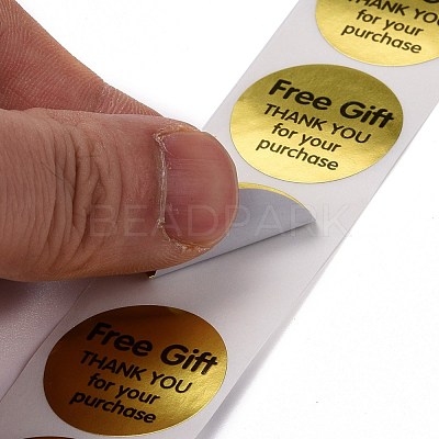 Flat Round Paper Thank You Stickers DIY-C042-09B-1