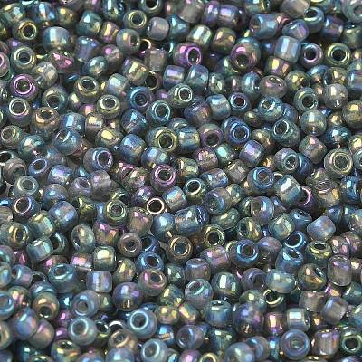 Transparent Colours Rainbow Round Glass Seed Beads X-SEED-A007-3mm-172-1