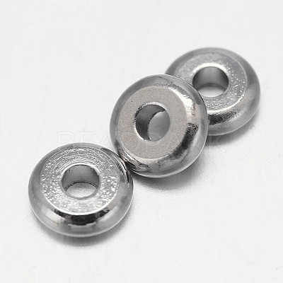 Flat Round Brass Spacer Beads KK-E738-65A-P-1