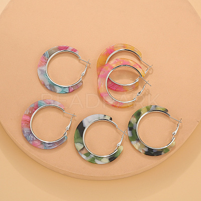 Acrylic Hoop Earrings FS-WG995C7-11-1