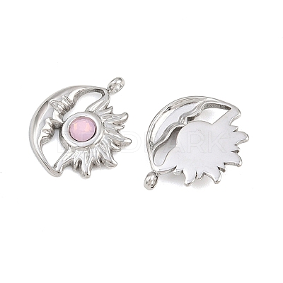 304 Stainless Steel Rhinestone Pendants STAS-Z166-24P-10-1