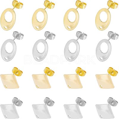 304 Stainless Steel Stud Earring Findings STAS-UN0007-94-1