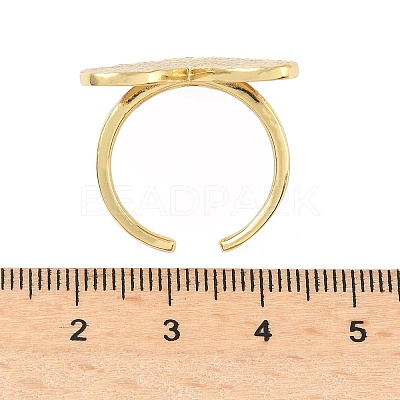 Heart Brass Cuff Rings for Women RJEW-A069-09G-1