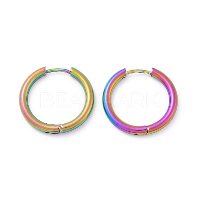202 Stainless Steel Huggie Hoop Earrings EJEW-F111A-20mm-RC-1
