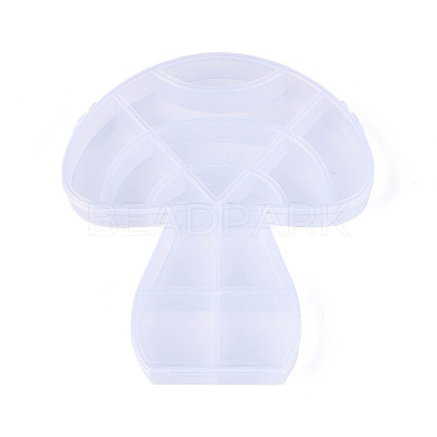 Autumn Mushroom 14 Grids Plastic Bead Storage Containers with Hinged Lid CON-T001-09-1