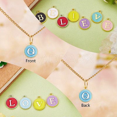 120Pcs 12 Colors Golden Plated Alloy Charms ENAM-SZ0001-64Q-1