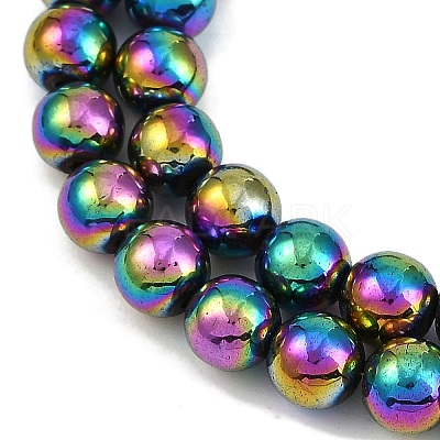Electroplated Synthetic Magnetic Hematite Beads Strands G-G174-L01-02-1
