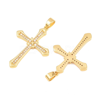 Easter Brass Micro Pave Clear Cubic Zirconia Pendants ZIRC-F148-14C-G-1