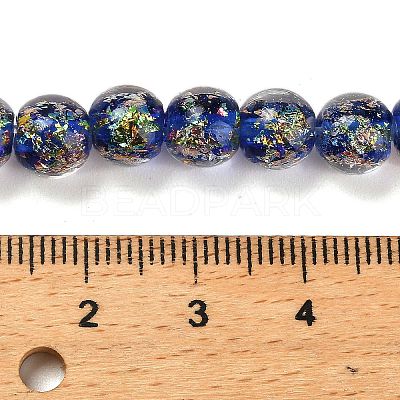 Handmade Dichroic Foil Glass Beads Strands DICH-U001-02D-1