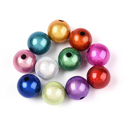 Spray Painted Acrylic Beads X-MACR-Q154-8mm-M-1