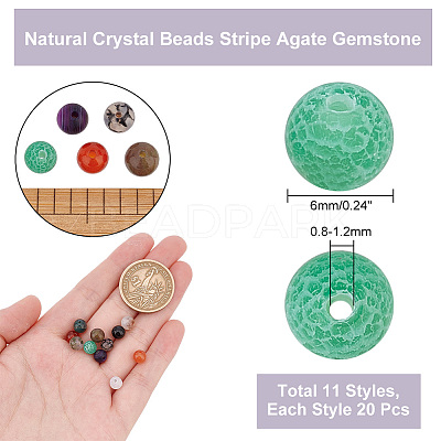 220Pcs 11 Styles Natural Gemstone Beads G-AR0004-95-1