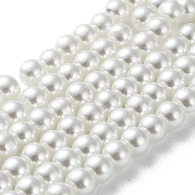 Baking Paint Pearlized Glass Pearl Round Bead Strands HY-Q003-6mm-01-1