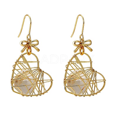 Eco-Friendly Heart Iron Pendants Dangle Earrings EJEW-PH01401-06-1