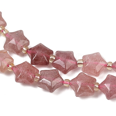 Natural Strawberry Quartz Beads Strands G-Z080-A19-10mm-1