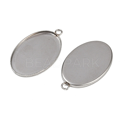 Tarnish Resistant 304 Stainless Steel Pendant Cabochon Settings STAS-K148-03-1