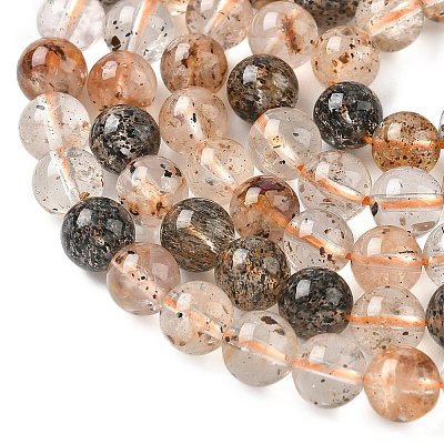 Natural Herkimer Diamond Beads Strands G-Z115-C01-6mm-1