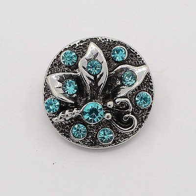 Zinc Alloy Enamel Rhinestone Buttons X-SNAP-M003-M-1