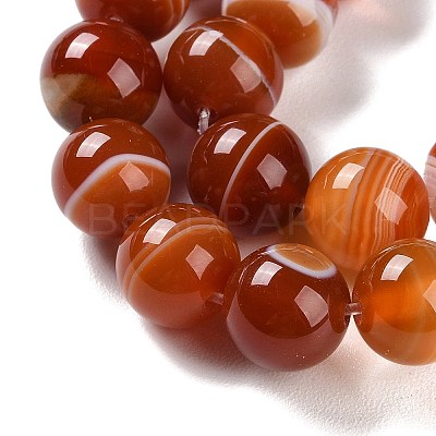 Natural Striped Agate/Banded Agate Beads Strands G-Z060-A01-C05-1