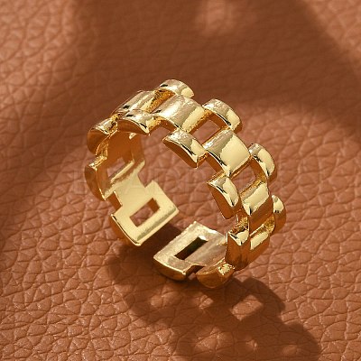 Brass Cuff Rings RJEW-C120-15G-1
