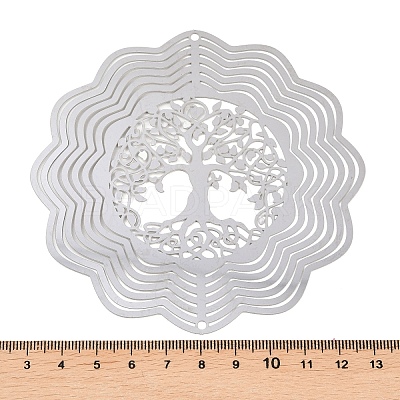201 Stainless Steel 3D Rotating Hanging Wind Spinner STAS-B122-01P-04-1