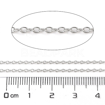 Anti-Tarnish Rhodium Plated 925 Sterling Silver Cable Chains STER-E072-02P-03-1