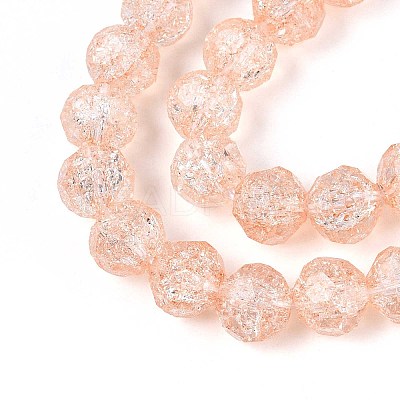Transparent Crackle Glass Beads Strands GLAA-N053-10mm-09-1