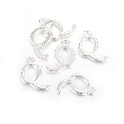 Silver Color Plated Alloy Letter Pendants PALLOY-J718-01S-Q-1