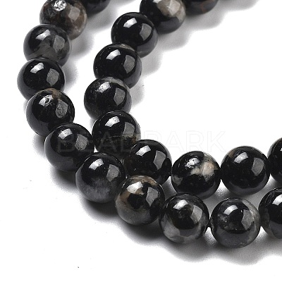 Natural Black Tourmaline Beads Strands X-G-Q031-A01-6mm-1