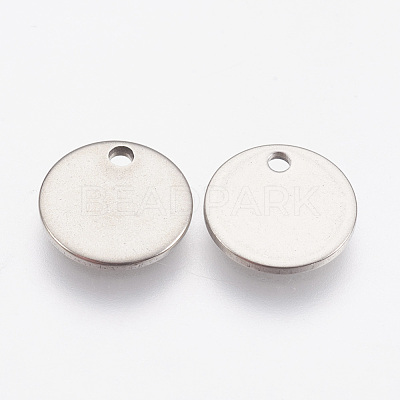 Tarnish Resistant 304 Stainless Steel Stamping Blank Tag Pendants STAS-Q056-10mm-1