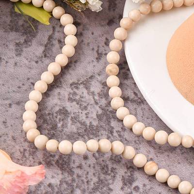 Natural Fossil Beads Strands G-E110-6mm-2-1