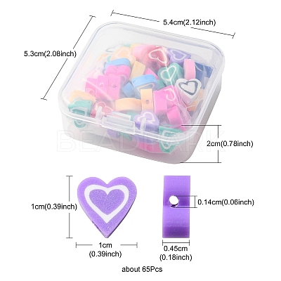 65Pcs Handmade Polymer Clay Beads CLAY-YW0001-69-1