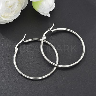 Tarnish Resistant 304 Stainless Steel Hoop Earrings X-EJEW-F105-08P-1