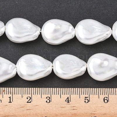 Electroplate Opaque Glass Imitation Pearl Strands EGLA-D302-02F-1