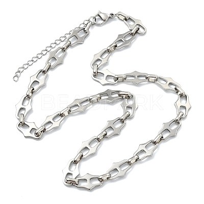 661 Stainless Steel Oval Link Chain Necklaces NJEW-JN06133-1
