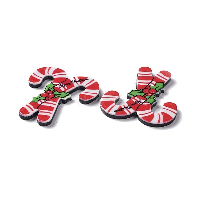 Christmas Style Printed Acrylic Cabochons LS-MACR-O045-01F-1