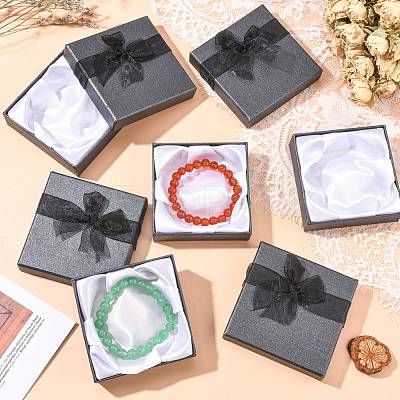 Bowknot Organza Ribbon Cardboard Bracelet Bangle Gift Boxes BC148-05-1